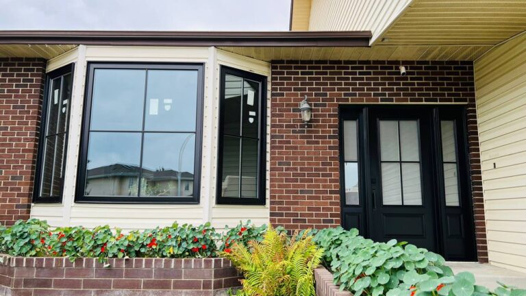 Black Living Room Window and Entry Door Replacement